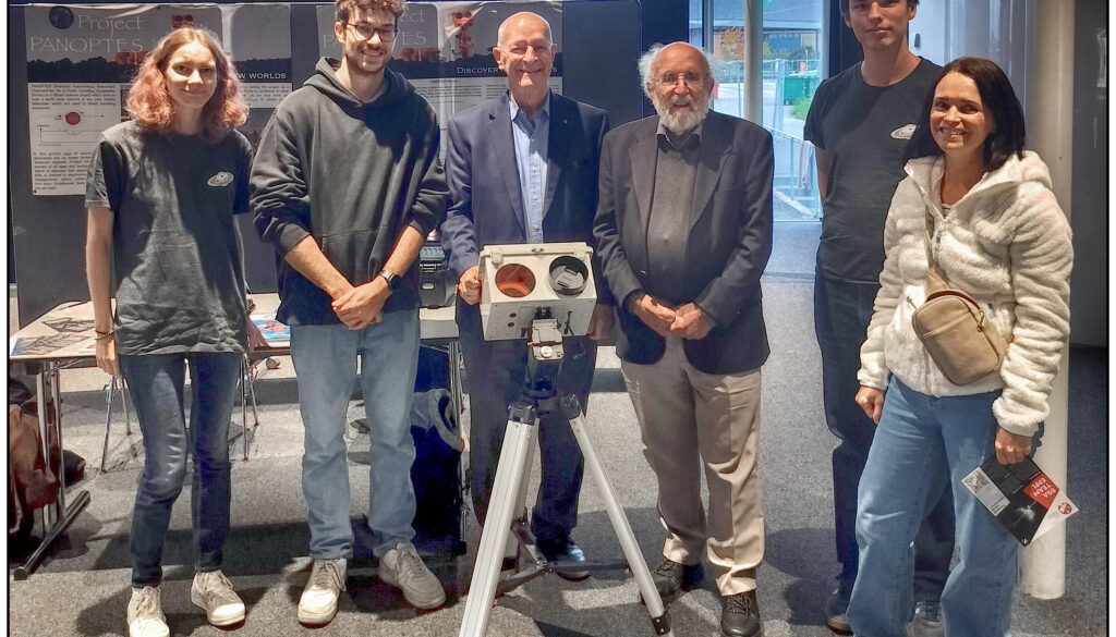 Michel Mayor and Claude Nicollier with a PANOPTES unit
