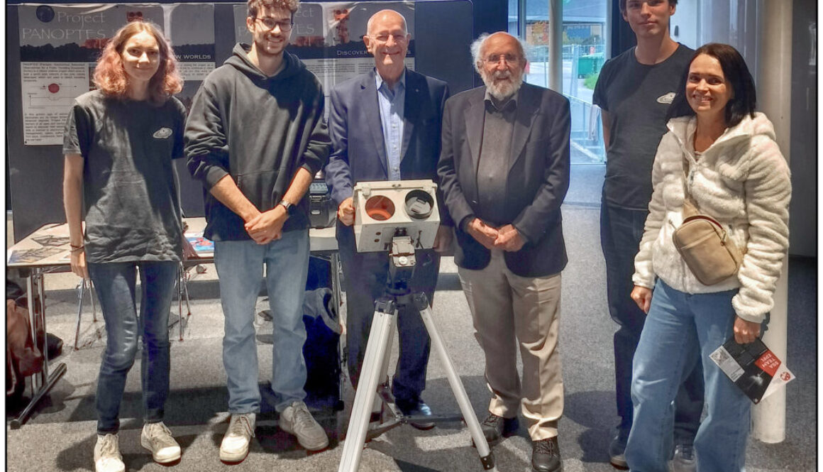 Michel Mayor and Claude Nicollier with a PANOPTES unit